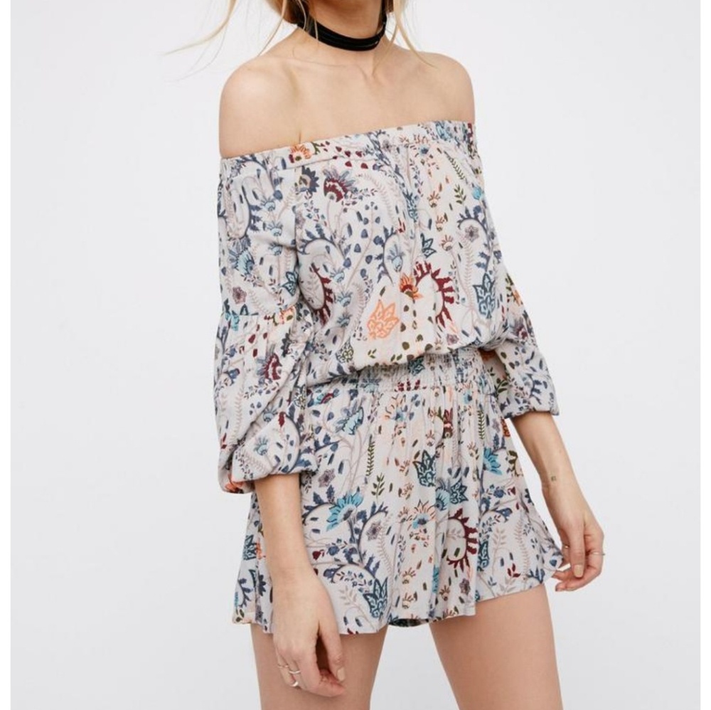 Free People Open Back Floral Romper